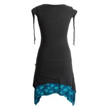 Vishes Ärmelloses Lagenlook Elfen Zipfelkleid aus Baumwolle schwarz 44