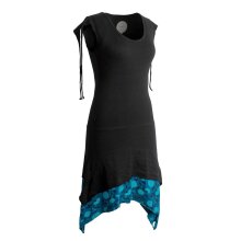 Vishes Ärmelloses Lagenlook Elfen Zipfelkleid aus Baumwolle schwarz 48