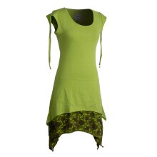 Vishes Ärmelloses Lagenlook Elfen Zipfelkleid aus Baumwolle hellgrün 46-48