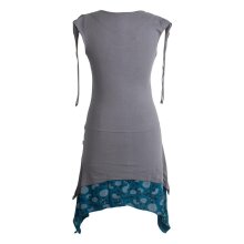 Vishes Ärmelloses Lagenlook Elfen Zipfelkleid aus Baumwolle grau 34