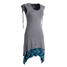 Vishes Ärmelloses Lagenlook Elfen Zipfelkleid aus Baumwolle grau 46