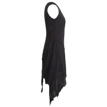 Vishes armloses einfarbiges Patchwork Zipfelkleid aus handgewebter Baumwolle schwarz 46-48