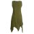 Vishes armloses einfarbiges Patchwork Zipfelkleid aus handgewebter Baumwolle olive 36