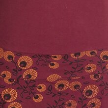 Vishes Damen Baumwoll-Kleid mit Blumen-Muster, Wasserfall-Kragen und Taschen dunkelrot 34