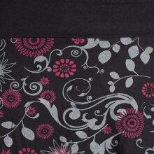 Vishes Damen Lagen-look Blumen-Rock mit farbig abgesetztem Saum schwarz 46