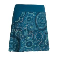 Vishes Kurzer Damen Baumwoll-Rock mit Bunt Mandalas und Blumen bedruckt türkis 34