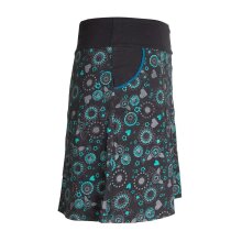 Vishes Kurzer Damen Hippie Blümchen-Rock aus Baumwolle mit Taschen schwarz 44-46