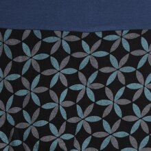 Vishes Kurzer Damen Baumwoll-Rock mit Facetten bzw Blumen Bedruckt mit Taschen schwarz 36