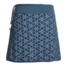 Vishes Kurzer Damen Baumwoll-Rock mit Facetten bzw Blumen Bedruckt mit Taschen türkis 44