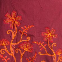 Vishes Kurzer Damen Hippie Blümchen-Rock Zwiebelmuster mit Taschen dunkelrot 38