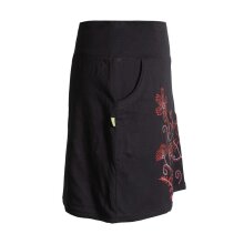 Vishes Kurzer Damen Hippie Blümchen-Rock Zwiebelmuster mit Taschen schwarz 44