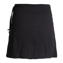 Vishes Kurzer Damen Baumwollrock mit Großer Gestickter Blume schwarz 34