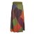 Vishes Langer Weiter Damen Patchwork-Rock - Handgewebte Baumwolle - Leinen-Optik bunt 40