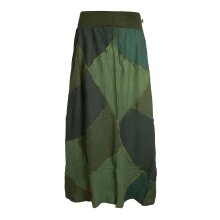 Vishes Langer Weiter Damen Patchwork-Rock - Handgewebte...