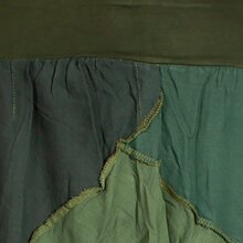 Vishes Langer Weiter Damen Patchwork-Rock - Handgewebte Baumwolle - Leinen-Optik olive 34