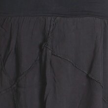 Vishes Langer Weiter Damen Patchwork-Rock - Handgewebte Baumwolle - Leinen-Optik schwarz 36