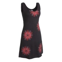 Vishes Ärmelloses Goa Jerseykleid mit Mandalas Bedruckt und Bestickt aus Baumwolle schwarz 40-42