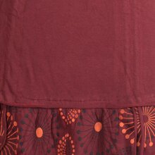 Vishes - Damen Lagen-Look Jersey-Tunika Shirt aus Baumwolle zum Raffen dunkelrot 50