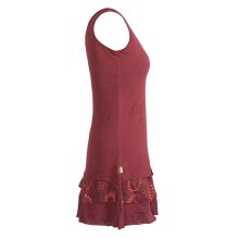 Vishes - Damen Lagen-Look Jersey-Tunika Shirt aus Baumwolle zum Raffen dunkelrot 50