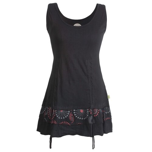 Vishes - Damen Lagen-Look Jersey-Tunika Shirt aus Baumwolle zum Raffen schwarz 46