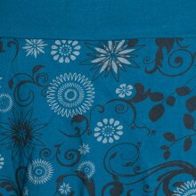 Vishes Damen Lagen-look Blumen-Rock mit farbig abgesetztem Saum türkis 44