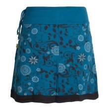 Vishes Damen Lagen-look Blumen-Rock mit farbig abgesetztem Saum türkis 44