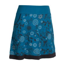 Vishes Damen Lagen-look Blumen-Rock mit farbig abgesetztem Saum türkis 44