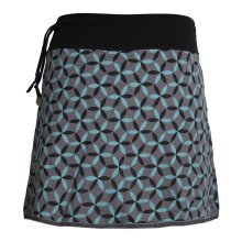 Vishes Kurzer Damen Baumwoll-Rock mit Facetten bzw Blumen Bedruckt mit Taschen grau 36