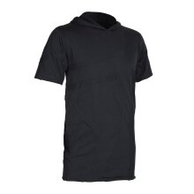 Vishes Herren Eco Kurzarm Hoodie Patchwork Kapuzen-Shirt T-Shirt Bio-Baumwolle schwarz 46-48