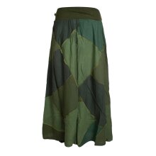 Vishes Langer Weiter Damen Patchwork-Rock - Handgewebte...