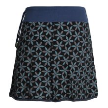 Vishes Kurzer Damen Baumwoll-Rock mit Facetten bzw Blumen Bedruckt mit Taschen schwarz 46