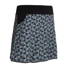 Vishes Kurzer Damen Baumwoll-Rock mit Facetten bzw Blumen Bedruckt mit Taschen grau 46