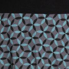 Vishes Kurzer Damen Baumwoll-Rock mit Facetten bzw Blumen Bedruckt mit Taschen grau 48