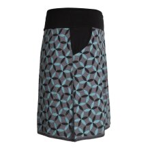 Vishes Kurzer Damen Baumwoll-Rock mit Facetten bzw Blumen Bedruckt mit Taschen grau 48