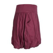 Vishes Einfarbiger Damen Basic Pluder-Rock Ballonrock Biobaumwolle Taschen dunkelrot 36
