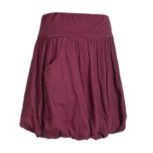 Vishes Einfarbiger Damen Basic Pluder-Rock Ballonrock Biobaumwolle Taschen dunkelrot 36