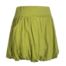 Vishes Einfarbiger Damen Basic Pluder-Rock Ballonrock Biobaumwolle Taschen hellgrün 38