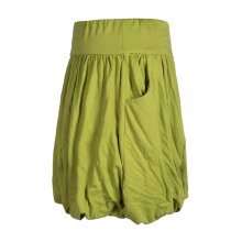 Vishes Einfarbiger Damen Basic Pluder-Rock Ballonrock Biobaumwolle Taschen hellgrün 46
