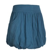 Vishes Einfarbiger Damen Basic Pluder-Rock Ballonrock Biobaumwolle Taschen türkis 42