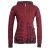 Vishes - Bedruckte Damen Hoodie Kapuzenjacke Kangurutasche mit Cutwork Gestreift dunkelrot 38