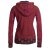 Vishes - Bedruckte Damen Hoodie Kapuzenjacke Kangurutasche mit Cutwork Gestreift dunkelrot 38