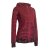 Vishes - Bedruckte Damen Hoodie Kapuzenjacke Kangurutasche mit Cutwork Gestreift dunkelrot 42