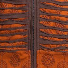 Vishes - Bedruckte Damen Hoodie Kapuzenjacke Kangurutasche mit Cutwork Gestreift braun 42