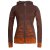 Vishes - Bedruckte Damen Hoodie Kapuzenjacke Kangurutasche mit Cutwork Gestreift braun 42