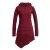 Vishes Asymmetrisches Langarm Winter-Kleid Kapuzen-Kleid Hoodie aus Recycling Fleece  dunkelrot 36-38