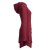 Vishes Asymmetrisches Langarm Winter-Kleid Kapuzen-Kleid Hoodie aus Recycling Fleece  dunkelrot 36-38