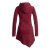 Vishes Asymmetrisches Langarm Winter-Kleid Kapuzen-Kleid Hoodie aus Recycling Fleece  dunkelrot 44