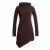 Vishes Asymmetrisches Langarm Winter-Kleid Kapuzen-Kleid Hoodie aus Recycling Fleece braun 40