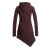 Vishes Asymmetrisches Langarm Winter-Kleid Kapuzen-Kleid Hoodie aus Recycling Fleece braun 40