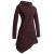 Vishes Asymmetrisches Langarm Winter-Kleid Kapuzen-Kleid Hoodie aus Recycling Fleece braun 40